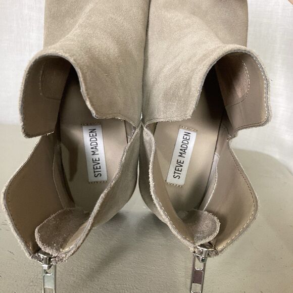 Steve Madden Yaal Suede Boots Sz 8M Tan Taupe Ankle Booties Western Boho EUC - Picture 4 of 9